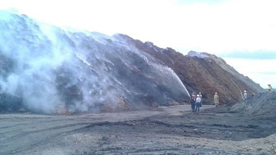 Bombeiros contêm princípio de incêndio em usina na RJ-224 (Foto: Divulgação Corpo de Bombeiros)