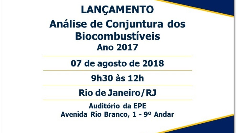 EPE lança 'Análise de Conjuntura dos Biocombustíveis' em 07/08
