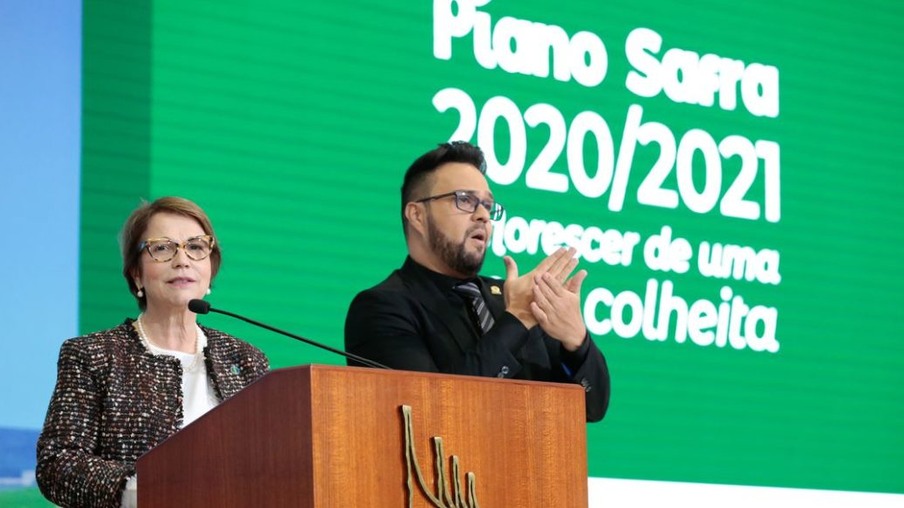 (Brasília - DF, 17/06/2020) Palavras da Ministra da Agricultura, Teresa Cristina da Costa Dias.
Foto: Carolina Antunes/PR