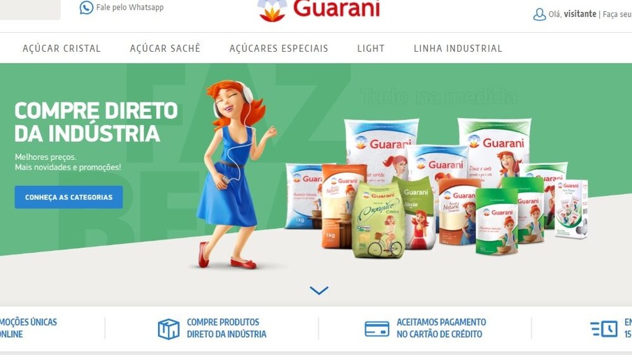 Pedidos do Açúcar Guarani pelo e-commerce crescem 307% na quarentena