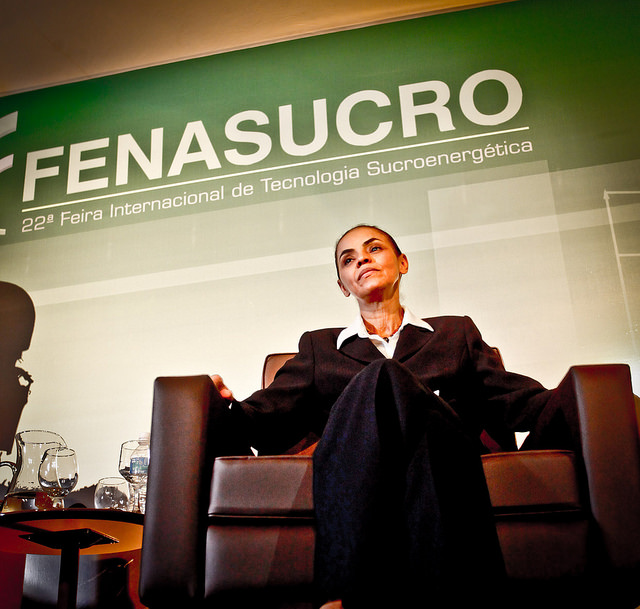 Marina Silva durante participação na Fenasucro 2014