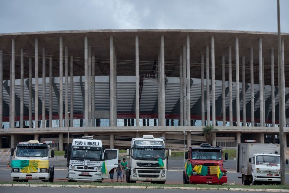 Paralisação de caminhoneiros em Brasília (Marcelo Camargo/Agência Brasil)